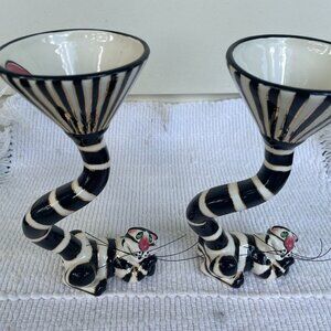 SWAK Clancy Cheshire Cat Wine Martini Glass Collectible